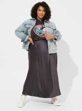 Torrid 2X 2-Piece Stretch Satin Bias Maxi Skirt Set Cowl Neck Tank Periscope NWT picture