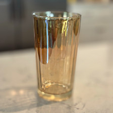 Amber Ribbed Glass 2 fl oz Round 4