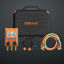 Elitech Wireless Digital HVAC Manifold Gauge APP Control LMG-10W w/Hoses Tempera picture