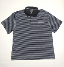 Greg Norman Tasso Elba Mens XL Black Striped Play Dry Performance Golf Polo picture
