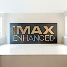 US Stock IMAX Enhanced Wall Sign Gold Acrylic Aluminum Plaque Home Theater Decor picture