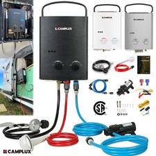 Camplux Outdoor Gas Water Heater Instant Hot Portable Shower Camping RV Pump Kit picture