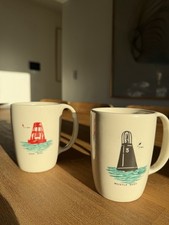 vintage 50's mid-century Nautical mugs painted designs by artist C. Sintzenich picture