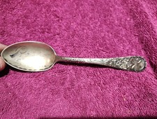 Antique 1890s STERLING SILVER Good Luck Shamrock Spoon Ross Photographer  picture
