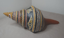 EARLY AUSTRALIAN ABORIGINAL HAND PAINTED SEASHELL picture