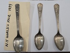 Vintage 1933 Century Of Progress Chicago / 1939 New York Worlds Fair Spoons picture