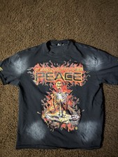 hellstar Men’s XL Black Cotton Graphic Tee Skull Flames Crew Neck picture