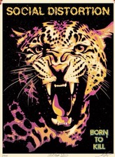 Obey Born To Kill Print Social Distortion Signed Shepard Fairey Presale 9/25 picture