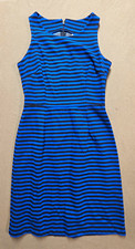 Old Navy Blue Black Striped Sheath Dress Size S Sleeveless Back Zip Knee picture