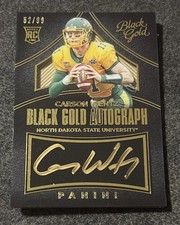 2016 Panini Black Gold Carson Wentz Rookie Gold Auto 52/99 NDSU Vikings picture