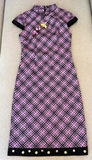 Handmade Women’s Cheong-sam/Qipao Dress Lot of 4 Size S/M Plaid Floral Cotton picture