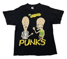 Vtg 1995 Beavis And Butthead Punks T-Shirt Mtv Double Sided Single Stitch XL picture