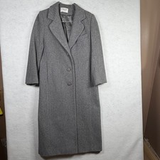 Vintage Continental 100% Wool Long Coat Women’s 12 Gray Made in USA picture