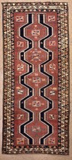 4x11 Vintage Ardebil Tribal Geometric Hand Knotted Wool Oriental Runner Rug Boho picture