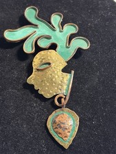 Vintage Casa De Maya Brooch Pendant Copper Brass picture