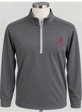 Peter Millar Alabama Crimson Tide Men’s XL 1/4 Zip Pullover Gray NWT picture