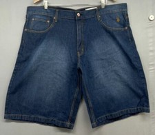 VTG US Polo Assn Denim Shorts Mens 42 USPA Blue Jean Flat Front PONY LOGO Y2K picture