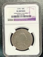 1795 FLOWING HAIR HALF DOLLAR NGC VG DETAILS CLEANED BIN  picture