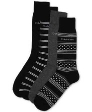 Calvin Klein Socks Dress 4 Pairs Men's Multicolor 74% Cotton 4 Pack NWT picture