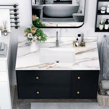 43 Inch Marble Vanity Top, Bathroom Vanity Top with Undermount Rectangular picture