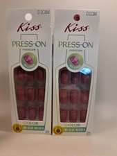 Kiss Press-On Nails DIC04 Lean On Me 24 Nails Set of 2 Short Length picture