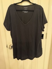 Torrid V-Neck Black NWT Size 3X Girlfriend Jersey picture