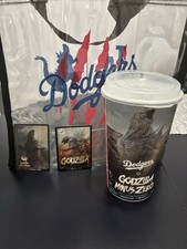 Dodgers Godzilla Minus Zero Promo Lot 2 Cards (2026), Tote & Cup 9/24/26 picture
