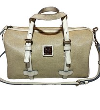 Authentic Dooney & Bourke Panama Grasscloth Barrel Satchel Handbag picture