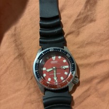 Seiko Automatic Diver Medium 150m Orange Dial Pepsi  Bezel Black Rubber picture