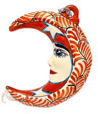 Talavera Hanging Crescent Moon Face 9 1/4