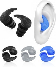 3 Pairs Swimming Earplugs Waterproof Silicone Ear Plugs for Swimming Surfing picture