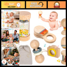 Montessori Wooden Baby Toys Set, 7-Piece Sensory Rattles & Music for Infants 0-1 picture