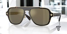 VERSACE VE2199 12524T Dark Havana Dark Grey Mirror Gold 56 mm Men's Sunglasses picture
