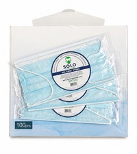 SOLO Disposable Face Masks 100 PCS 3-Ply Factory Sealed Expired 2022 picture
