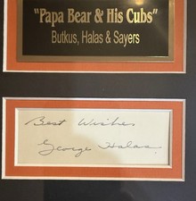 GEORGE HALAS SIGNED INDEX CARD JSA CHICAGO BEARS DICK BUTKUS GALE SAYERS AUTO  picture