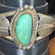 Vintge Handmade Sterling Turquoise Cuff Bracelet Navajo Cuff Bracelet 5.5-6.5  picture