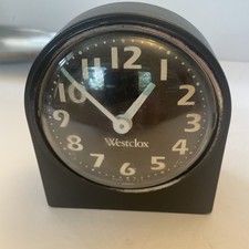 Vintage Westclox Wind-Up Alarm Clock Made in USA Black Dial Tested picture