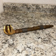 Vintage Unmarked Ceramic Pipe Eagle Dragon Claw Native American 12” picture