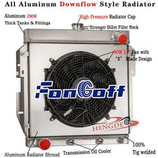 4 Row Aluminum Radiator Shroud Fan For 1955-1956-1957 Ford Thunderbird T-Bird V8 picture