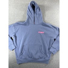 Starfit NYC Cherry Graphic Hoodie Blue Fleece Sweatshirt Womens Medium #939 picture