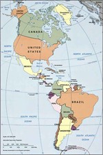 1996 CIA Map of North and South America Wall Art Poster Print Home School Office picture