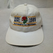 Vintage Michigan Wolverines 1989 Rose Bowl Hat Cap Snap Back Men NCAA Game Bar picture