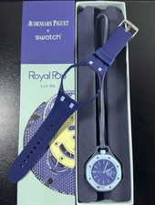 Swatch Royal Pop Lan Ba Quartz Analog Blue Rubber Strap Octagon w/ Box picture