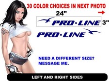 2 PROLINE PRO LINE BOAT DECALS HULL SIDE Marine Vinyl 30  COLORS TO CHOOSE FROM picture