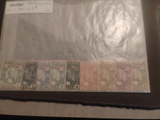 ZANZIBAR collection 9 stamps 1/2ANNA, to 8 ANNA,MINT HINGED  picture