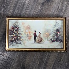 Hobby Lobby Nutcracker Ballerina Holding Hands Wood Wall Decor Christmas 11 X 19 picture