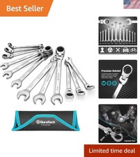 Versatile 12-Piece Flex-Head Ratcheting Wrench Set, 72-Tooth Precision Tools picture