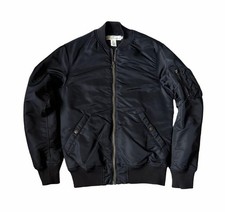 L.O.G.G. H&M Bomber Jacket Size XS Black Nylon Full Zip picture