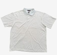 Nike Tiger Woods Collection Polo Mens XL Cream Stripe Cotton Golf Shirt picture