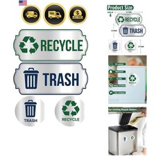 Recycle Stickers for Trash Bins 4Pcs, Waterproof Trash and Recycle Stickers |... picture